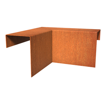 Cortenstaal overzetprofiel (10,4cm.) binnenhoek 30x30x15cm.