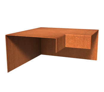 Cortenstaal overzetprofiel (20,4cm.) buitenhoek 30x30x15cm.