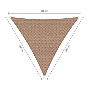 Sunfighter schaduwdoek driehoek zand 5x5x5m.