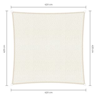 Sunfighter schaduwdoek vierkant wit 4.2x4.2m.