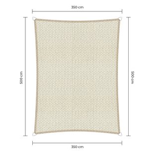 Sunfighter Schaduwdoek Rechthoek ivoor 3,5x5m.