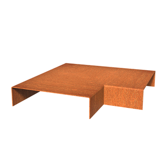 Cortenstaal overzetprofiel (20,4cm.) binnen/buitenhoek 30x30x5cm.