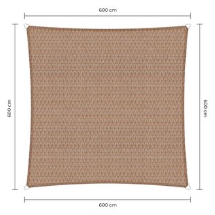 Sunfighter schaduwdoek vierkant zand 6x6m.