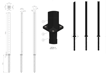 Verzinkt staal tussenpaal