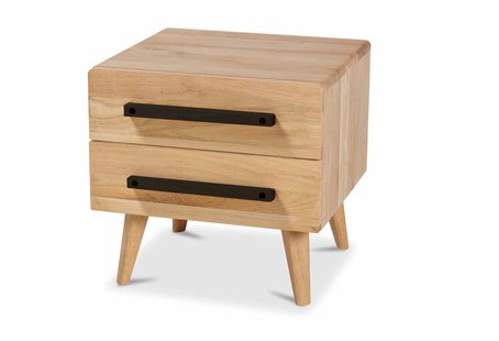 Nachtkast Balance Curve met zwart-houten handvat | Swiss Sense
