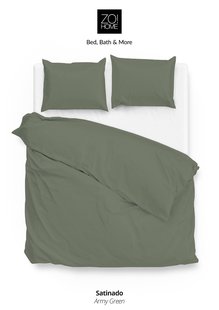 Zo!Home Satinado Dekbedovertrek Army Green | Swiss Sense