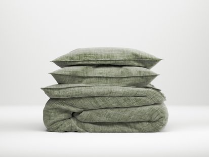 Zo!Home Lino Dekbedovertrek Army Green | Swiss Sense