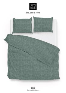 Zo!Home Lino Dekbedovertrek Emerald Green | Swiss Sense