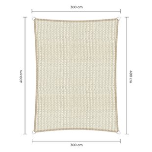Sunfighter Schaduwdoek Rechthoek ivoor 3x4m.