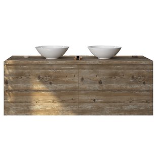 Badkamermeubelset Gliss Zeus 180 cm Donker Grenen Met Waskom