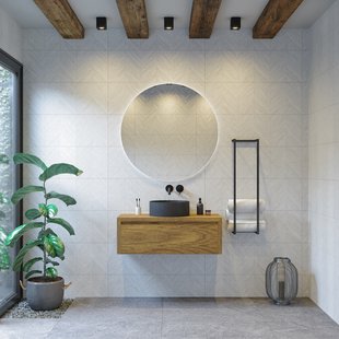 Badkamermeubelset Gliss Ares 100 cm Met Waskom Castle Brown