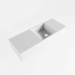 Fontein Mondiaz Tyne 60 cm Solid Surface Positie Rechts Zonder Kraangat Talc