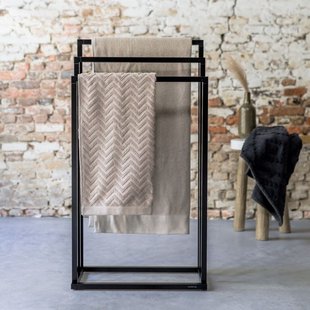 Handdoekrek Sealskin Tube Vrijstaand Zwart