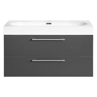 Badkamermeubelset Differnz Somero Met Keramiek Wastafel 80 cm Antraciet