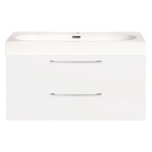 Badkamermeubelset Differnz Somero Met Keramiek Wastafel 80 cm Hoogglans Wit