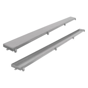 Tegelrooster Differnz t.b.v. Douchegoot 100 cm Geborsteld RVS