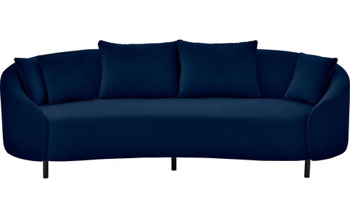 Goossens Bank Ragnar blauw, stof, 3-zits, modern design