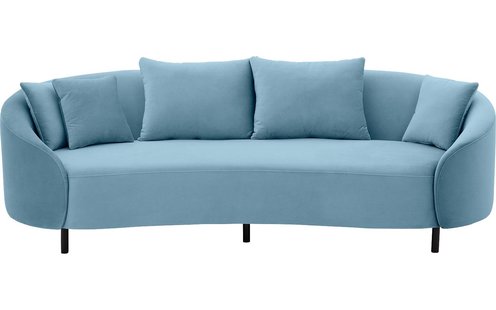 Goossens Bank Ragnar blauw, stof, 3-zits, modern design