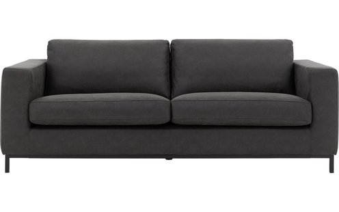 Goossens Bank Maxima grijs, micro leer, 2,5-zits, elegant chic