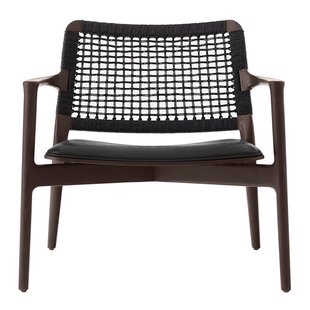 Vipp488 Cabin LoungestoelZwart Leder / Donker Eiken