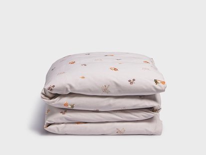 Yumeko Dekbedovertrek katoen satijn little fox mauve 140x220 + 1/60x70 100% biologisch en fairtrade katoen