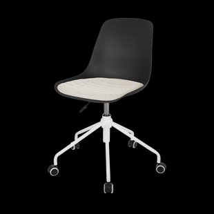 Nout-Liv bureaustoel zwart met beige zitkussen - wit onderstel