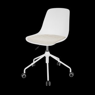Nout-Liv bureaustoel wit met beige zitkussen - wit onderstel