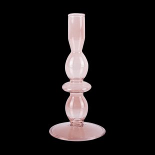 Art bubbles glazen kaarsenhouder - Medium - Roze