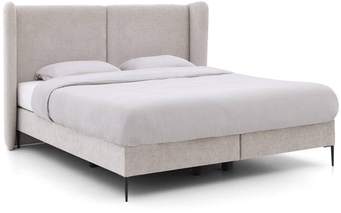 Goossens Boxspring Ease Classic Incl. Matras, Vlak 140 x 200 cm (=2x 70 x 200 cm) met hoofdbord + 2x matras shapes 1