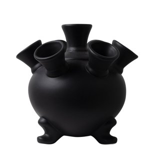 Tulpenvaas op pootjes Zwart KLEI groot