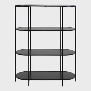 Karen houten ovale open kast zwart - 85 x 111 cm