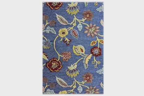 Vloerkleed Flowers handgemaakt wol | Bakero