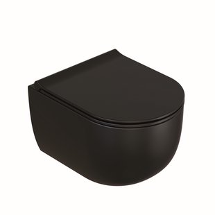 Wandcloset BWS Turbo 46cm Mat Zwart (met Softclose Zitting)