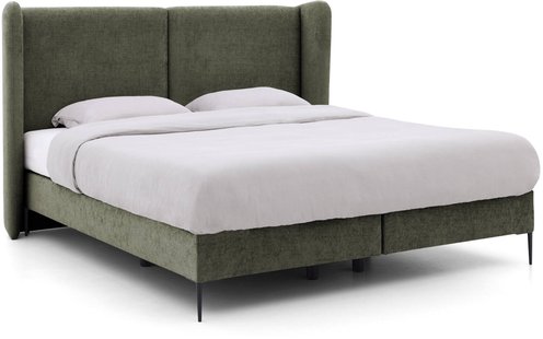 Goossens Boxspring Ease Classic Incl. Matras, Vlak 180 x 200 cm (=2x 90 x 200 cm) met hoofdbord + 2x matras shapes 1