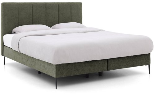 Goossens Boxspring Ease Solid Incl. Matras, Vlak 140 x 200 cm (=2x 70 x 200 cm) met hoofdbord + 2x matras shapes 1