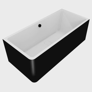 Ligbad Polysan Marlene 165x75x63 cm Asymmetrisch Rechts Zwart / Wit