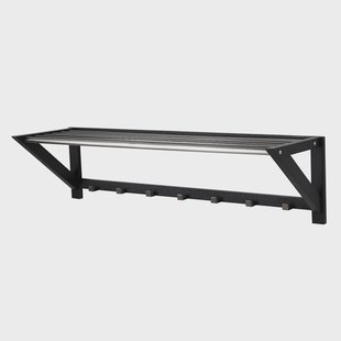 Confetti houten wandkapstok zwart - 100 x 26 cm