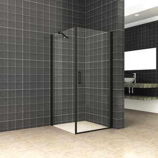 Douchecabine BWS Uni Klapdeur Vierkant 90x90x200 cm 8 mm NANO coating Mat Zwart