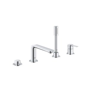 Badrandcombinatie Met Baduitloop GROHE Lineare New 4-gats Afbouwdeel Chroom