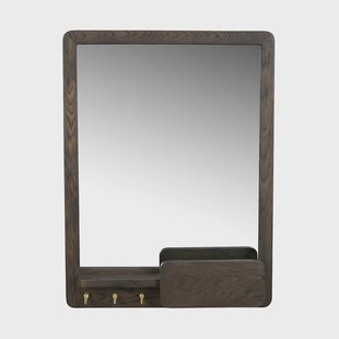 Inverness houten wandspiegel donker eiken - 60 x 45 cm