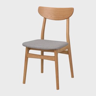 Rodham eikenhouten eetkamerstoel - gestoffeerde zitting lichtgrijs