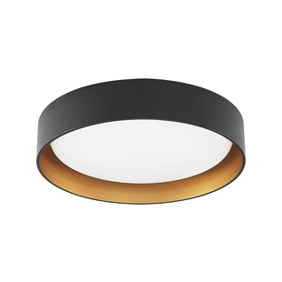 Lindby LED plafondlamp Gracjan, zwart, metaal, CCT, Ø45cm