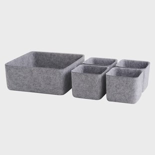 Phil vilten opbergmanden grijs - set van 5