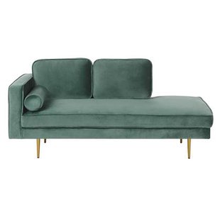 Beliani - MIRAMAS - Chaise longue - Mintgroen - Linkerzijde - Fluweel