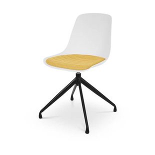 Nolon Nola-Liv Eetkamerstoel Wit - Okergeel - Draaibaar - Zwart