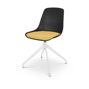 Nolon Nola-Liv Eetkamerstoel Zwart - Okergeel - Draaibaar - Wit