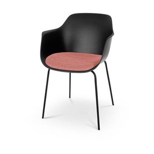 Nolon Nora-Liz Eetkamerstoel Zwart - Terracotta Kussen - Zwarte Poten
