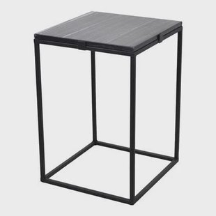 LOFT42 Marble Bijzettafel Vierkant Zwart - Metaal - Marmer - 32x32x46