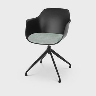 Nolon Nola-Liz Eetkamerstoel Zwart - Zacht Groen - Draaibaar - Zwart