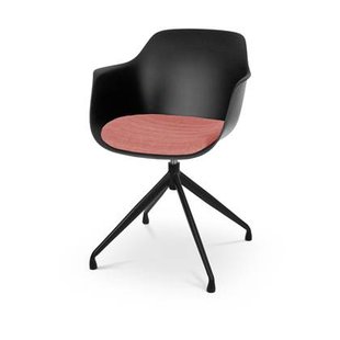 Nolon Nola-Liz Eetkamerstoel Zwart - Terracotta - Draaibaar - Zwart